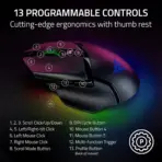 Razer Basilisk V3 Pro Wireless Gaming Mouse : HyperScroll Tilt Wheel - 30K DPI Optical Sensor - Gen-3 Optical Switches - 13-Zone Chroma RGB - 13 Programmable Controls - 3 Connection Modes | Black - Image 2