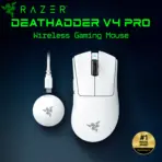 Razer DeathAdder V4 Pro Ultra-Lightweight 56g Wireless Esports Mouse With 45K DPI Focus Pro Sensor, 8K Hz HyperPolling, Optical Scroll Wheel, Gen-4 Switches, 150h Battery | WHITE