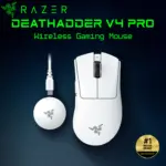 Razer DeathAdder V4 Pro Ultra-Lightweight 56g Wireless Esports Mouse With 45K DPI Focus Pro Sensor, 8K Hz HyperPolling, Optical Scroll Wheel, Gen-4 Switches, 150h Battery | WHITE