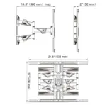 NB P6 Full Motion TV Wall Mount  Fits 45″–75″ Flat Panels ; Load Up to 45.5 kg ; Tilt +5°/-3°, Swivel 50°–80°, Rotate ±4° ; Retractable 52–380 mm ; VESA 200×200–600×400 mm - Image 7