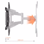 NB P6 Full Motion TV Wall Mount  Fits 45″–75″ Flat Panels ; Load Up to 45.5 kg ; Tilt +5°/-3°, Swivel 50°–80°, Rotate ±4° ; Retractable 52–380 mm ; VESA 200×200–600×400 mm - Image 5
