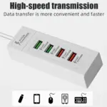 GEATIX Power Socket Fast Charger | 4 USB High-Speed Ports | Universal Charging Hub | Smart IC Protection | Compact Design | Fast Charge & Data Sync