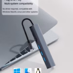 5-in-1 Type-C Hub With 3× USB 3.0 (5Gbps), 100W PD Fast Charging & Gigabit Ethernet – Midnite Star Multiport Adapter For Laptops & Peripherals