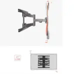 NB P6 Full Motion TV Wall Mount  Fits 45″–75″ Flat Panels ; Load Up to 45.5 kg ; Tilt +5°/-3°, Swivel 50°–80°, Rotate ±4° ; Retractable 52–380 mm ; VESA 200×200–600×400 mm - Image 4