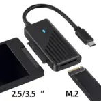 SATA To USB-C 5Gbps Adapter With Dual Protocol Support For M.2 NGFF & 2.5/3.5 Inch SATA SSD HDD, USB3.0 To SATA Cable With JMS578 Chipset & Optional DC Power Port - Image 2