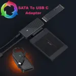 SATA To USB-C 5Gbps Adapter With Dual Protocol Support For M.2 NGFF & 2.5/3.5 Inch SATA SSD HDD, USB3.0 To SATA Cable With JMS578 Chipset & Optional DC Power Port