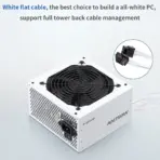 Segotep AN750W White Iceberg Edition 750W 80 PLUS PSU With 87.47% Efficiency, Active PFC, 120mm Hydraulic Bearing Fan, Flat White Cables & Smart Temp Control  - Image 3