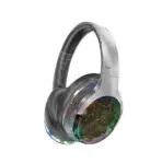 Promate TransTune Wireless ANC Headphones – Bluetooth 5.3, 40mm Drivers, RGB Lights, Active Noise Cancellation, 40H Playback, USB-C Charging, AUX Support, Hi-Fi Stereo Over-Ear Headset | SILVER - Image 5