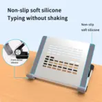 N23-3 Laptop Cooler Stand – Aluminum + ABS + Silicone, Foldable & Adjustable, Heat Dissipation Support with 5° Tilt, Height Range 100–170mm - Image 5