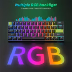 RK ROYAL KLUDGE RK C61 61 Keys Mint Switch Black Green RGB Wired 60% Magnetic Switch Gaming Keyboard, 8000Hz Polling, Hot-Swappable, Web Driver Customization - Image 7