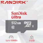 SanDisk Ultra 512GB microSDXC UHS-I Card 100MB/s – Class 10 Full HD Video, Android Compatible, Memory Zone App Support (White/Gray) 