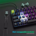 RK ROYAL KLUDGE RK C61 61 Keys Mint Switch Black Green RGB Wired 60% Magnetic Switch Gaming Keyboard, 8000Hz Polling, Hot-Swappable, Web Driver Customization - Image 6