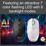 Genius Scorpion M8250 Wireless 2.4GH Bluetooth Rechargeable Gaming Mouse with LED, Dual Mode (Bluetooth 5.0 & 2.4GHz) , RGB Backlighting, Adjustable DPI (800-3200), AI Copilot Key, USB-C Charging, for Gaming and Work | WHITE - Image 6