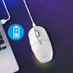 Genius Scorpion M8250 Wireless 2.4GH Bluetooth Rechargeable Gaming Mouse with LED, Dual Mode (Bluetooth 5.0 & 2.4GHz) , RGB Backlighting, Adjustable DPI (800-3200), AI Copilot Key, USB-C Charging, for Gaming and Work | WHITE - Image 5