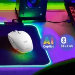 Genius Scorpion M8250 Wireless 2.4GH Bluetooth Rechargeable Gaming Mouse with LED, Dual Mode (Bluetooth 5.0 & 2.4GHz) , RGB Backlighting, Adjustable DPI (800-3200), AI Copilot Key, USB-C Charging, for Gaming and Work | WHITE - Image 4