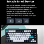 Keychron Q1 Max Hotswap Wireless RGB Mechanical Keyboard with Knob 75% Layout (84 Keys) , Aluminum Frame , 2.4 GHz Wireless Connection or Bluetooth 5.1 or Type-C wired Connectivity , Gateron Jupiter Red Switches , KSA Double-shot PBT Keycaps , Windows Mac OS | Q1M-M1 - Image 7
