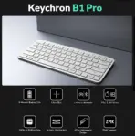 Keychron B1 Pro Lightweight Ultra-portable Compact 75% Keyboard with 2.4 GHz / BT / Type-C Wired Connectivity ; Extended Battery Life ; 12 Multimedia Keys & Quick Emoji Access ; Concave Ergonomic Keys  ; Supports macOS / Windows / Linux  | IVORY WHITE B1P-K8