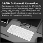 Keychron B1 Pro Lightweight Ultra-portable Compact 75% Keyboard with 2.4 GHz / BT / Type-C Wired Connectivity ; Extended Battery Life ; 12 Multimedia Keys & Quick Emoji Access ; Concave Ergonomic Keys  ; Supports macOS / Windows / Linux  | IVORY WHITE B1P-K8 - Image 5
