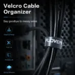 Floveme 3M Velcro Cable Organizer Strap – Black | Reusable Cable Management for Desktop, PC, Charging, Mouse, Keyboard, and Earphones - Image 4