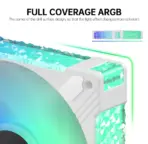 ASIAHORSE FS S001 ARGB 120mm Fan 3-Pack White – High Airflow, 800–1800RPM, Hydraulic Bearing, 57CFM, 6-Pin with Hub Controller, Low Noise - Image 4