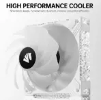 ASIAHORSE FS S001 ARGB 120mm Fan 3-Pack White – High Airflow, 800–1800RPM, Hydraulic Bearing, 57CFM, 6-Pin with Hub Controller, Low Noise - Image 3