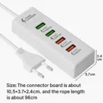 GEATIX Power Socket Fast Charger | 4 USB High-Speed Ports | Universal Charging Hub | Smart IC Protection | Compact Design | Fast Charge & Data Sync - Image 3