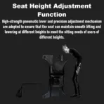 APEX SEAT SLENDERMAN Gaming Chair With PU Leather + Velvet + Suede Upholstery ,  90–155°  Recline , 2D Armrests,  Class 4 Gas Lift, Metal Frame , Memory Foam  , Backrest Cushion & Magnetic Headrest Included | SLEEK BLACK ~ AP-2155 - Image 8