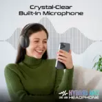 Promate Serene Over-Ear Wireless Headphones With 360° Spatial Audio, Hybrid ANC, Dynamic Head Tracking, Dual 400mAh Batteries, 40H Playback Time, Bluetooth 5.4 | Serene Black - Image 6