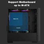 XIGMATEK NYX Air II Micro-ATX Case With 4 Z20F Fans, Mesh Front, Left Tempered Glass, 8 Fan Slots, 240mm Radiator Support, USB 3.0, GPU Up To 350mm, PSU 165mm | BLACK - Image 3