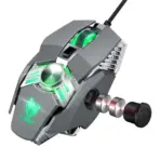 T-WOLF V10 Warrior RGB Gaming Mouse | 7 Programmable Buttons | 6400 DPI | Ergonomic | Built-in Weight Tuning | For E-Sports & Gamers | Silver - Image 3