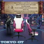 APEX SEAT TOKYO-GT Gaming Chair : Pro Racing Throne With Leather+Velvet+Suede Shell , 4D Armrest ,  Frog Mechanism & Class-4 Gas Lift , 90–141° Recline, 160 Kgs Max , Lumbar Pillow and Magnetic Headrest Included | WHITE & MAGENTA VARIANTS ~ AP-2108R - Image 2