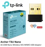 TP-Link Archer T3U Nano USB WiFi Adapter for PC AC1300 2.4G/5G Dual-Band Wireless Network Transceiver Adapter for Desktop PC, Travel Size, Supports Windows & Mac OS 