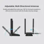 TP-Link Archer TX20U Plus WiFi 6 USB Adapter for Desktop PC -  AX1800 Wireless Network Adapter with 2.4GHz, 5GHz, High Gain Dual Band 5dBi Antenna, WPA3, Supports Windows  - Image 6