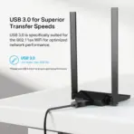 TP-Link Archer TX20U Plus WiFi 6 USB Adapter for Desktop PC -  AX1800 Wireless Network Adapter with 2.4GHz, 5GHz, High Gain Dual Band 5dBi Antenna, WPA3, Supports Windows  - Image 3
