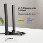TP-Link Archer TX20U Plus WiFi 6 USB Adapter for Desktop PC -  AX1800 Wireless Network Adapter with 2.4GHz, 5GHz, High Gain Dual Band 5dBi Antenna, WPA3, Supports Windows 