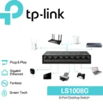 TP-Link Litewave 8 Port Gigabit Ethernet Switch | Desktop Ethernet Splitter | Plastic Case | Unshielded Network Switch | Plug & Play | Fanless Quiet | Unmanaged LS1008G