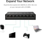 TP-Link Litewave 8 Port Gigabit Ethernet Switch | Desktop Ethernet Splitter | Plastic Case | Unshielded Network Switch | Plug & Play | Fanless Quiet | Unmanaged LS1008G - Image 3