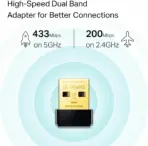 TP-Link Archer T2U Nano Mini - AC600 USB 2.0 Wifi Adapter |2.4GHz and 5GHz Dual Band Wireless Network Adapter for PC Desktop | Supports Encryption Standards | Supports Windows & Mac OS 