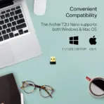 TP-Link Archer T2U Nano Mini - AC600 USB 2.0 Wifi Adapter |2.4GHz and 5GHz Dual Band Wireless Network Adapter for PC Desktop | Supports Encryption Standards | Supports Windows & Mac OS  - Image 3