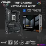 ASUS TUF GAMING X870-PLUS WIFI AMD AM5 X870 ATX motherboard, 16+2+1, 80A SPS power stages, DDR5, PCIe 5.0 Ready, four M.2 slots, Wi-Fi 7, 2.5Gb LAN, HDMI, USB4 40Gbps, SATA 6 Gbps, USB 20Gbps Type-C