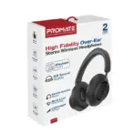 PROMATE High Fidelity Over-Ear Stereo Wireless Headphones ; Bluetooth 5.4 ; 10m Operating Distance ; AUX Support ; Clear Calls ; Effortless Button Control ; Lightweight & Foldable | TAKT BLACK - Image 10