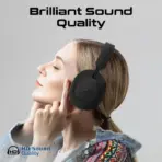 PROMATE High Fidelity Over-Ear Stereo Wireless Headphones ; Bluetooth 5.4 ; 10m Operating Distance ; AUX Support ; Clear Calls ; Effortless Button Control ; Lightweight & Foldable | TAKT BLACK - Image 4