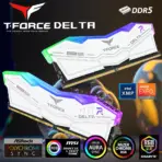 Team Group T-Force Delta RGB DDR5 8GB RAM White Kit (2x 8GB) 288-Pin 6000MT/s PC5-48000 CL38 1.25V Intel XMP 3.0 & AMD EXPO Desktop Memory | WHITE ~ FF4D516G6000HC38ADC01