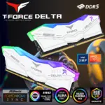 Team Group T-Force Delta RGB DDR5 8GB RAM White Kit (2x 8GB) 288-Pin 6000MT/s PC5-48000 CL38 1.25V Intel XMP 3.0 & AMD EXPO Desktop Memory | WHITE ~ FF4D516G6000HC38ADC01