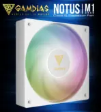 Gamdias Notus M1-1201 WH ARGB 120mm PWM Fan With 400-1600 RPM, 57.56 CFM Airflow, Hydraulic Bearing, Reverse Blade Swappable Option (intake ↔ exhaust), Low Noise 25dBA, And Motherboard ARGB Sync | WHITE  - Image 2