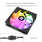 Thermalright TL-C12RB-S-V2 CPU Fan 120mm BLACK ARGB Case Cooler Fan, 4pin PWM Silent Computer Fan with S-FDB Bearing Included, Up to 1500RPM Cooling Fan | BLACK ; 1PCS - Image 5