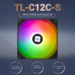 Thermalright TL-C12RB-S-V2 CPU Fan 120mm BLACK ARGB Case Cooler Fan, 4pin PWM Silent Computer Fan with S-FDB Bearing Included, Up to 1500RPM Cooling Fan | BLACK ; 1PCS