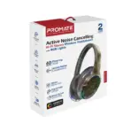 Promate TransTune Wireless ANC Headphones – Bluetooth 5.3, 40mm Drivers, RGB Lights, Active Noise Cancellation, 40H Playback, USB-C Charging, AUX Support, Hi-Fi Stereo Over-Ear Headset | GUNMETAL - Image 11