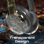Promate TransTune Wireless ANC Headphones – Bluetooth 5.3, 40mm Drivers, RGB Lights, Active Noise Cancellation, 40H Playback, USB-C Charging, AUX Support, Hi-Fi Stereo Over-Ear Headset | GUNMETAL - Image 4