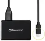Transcend TS-RDC8K2 USB 3.1 Micro USB to USB Type C Multi Card Reader (SD, SDHC, SDXC, UHS-I/microSDHC, microSDXC UHS-I/CF UDMA7) Black
